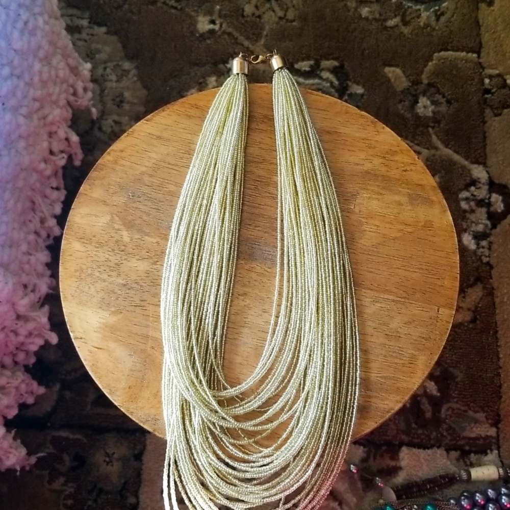 SOLD Gold small beaded necklace